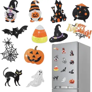 Fridge magnets Halloween, summer, Fall. Sticks to any metal.  Fridge Round Cartoon Sturdy Board Colorful, computer, door,mailbox, stove, car Decor Gift Plastic Decoration Set