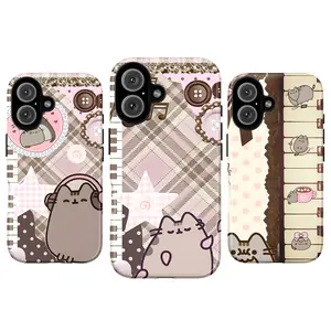 Pusheen Cat Phone Case – Cute Kawaii Cat Aesthetic Cover with Pastel Cartoon Cat Design for iPhone 17 16 15 14 13 12 11 Pro Max X XS XR | Samsung Galaxy S25 S24 S23 S22 S21 Plus Ultra | Cute Cat Lover Gift