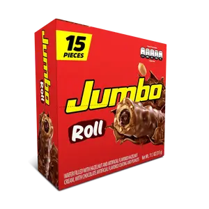Jet Jumbo Roll Wafer Chocolate 15 Pack (11.11 oz Total) – Rolled Wafer Snack with Chocolate Filling – Imported from Colombia