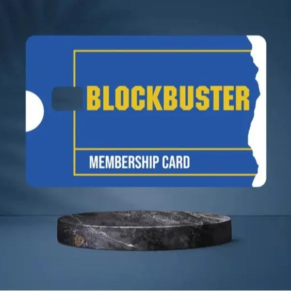 BUY 1 GET 1 FREE - Blockbuster Membership Card Skin, Funny Meme Credit Card Sticker, Holographic Credit Card Cover, Sparkly Debit Card Decal