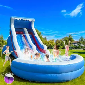 22ft Commercial Water Slide for Kids and Adults, Big Water Pool, 550W Blower (Enhanced Version), Great for Outdoor Summer Fun, Backyard Party - 22.5x10.8x9.8FT