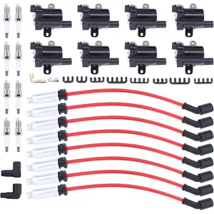 Ignition Coil and Spark Plug Wires for GMC Yukon Envoy Savana Sierra Chevy Silverado 1500 2500 3500 Express Suburban Tahoe Trailblazer 4.8 5.3 6.0 V8