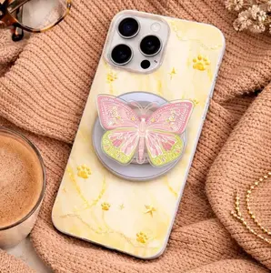Butterfly Phone Grip MagSafe, Cute Pastel Aesthetic Phone Holder, Pink Green Butterfly Grip Stand, Girly Phone Accessory