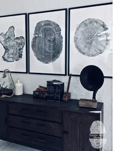 Large Artwork, Tree Ring Art, Woodblock print, Original Artwork, Large Triptych - 24"x36" prints