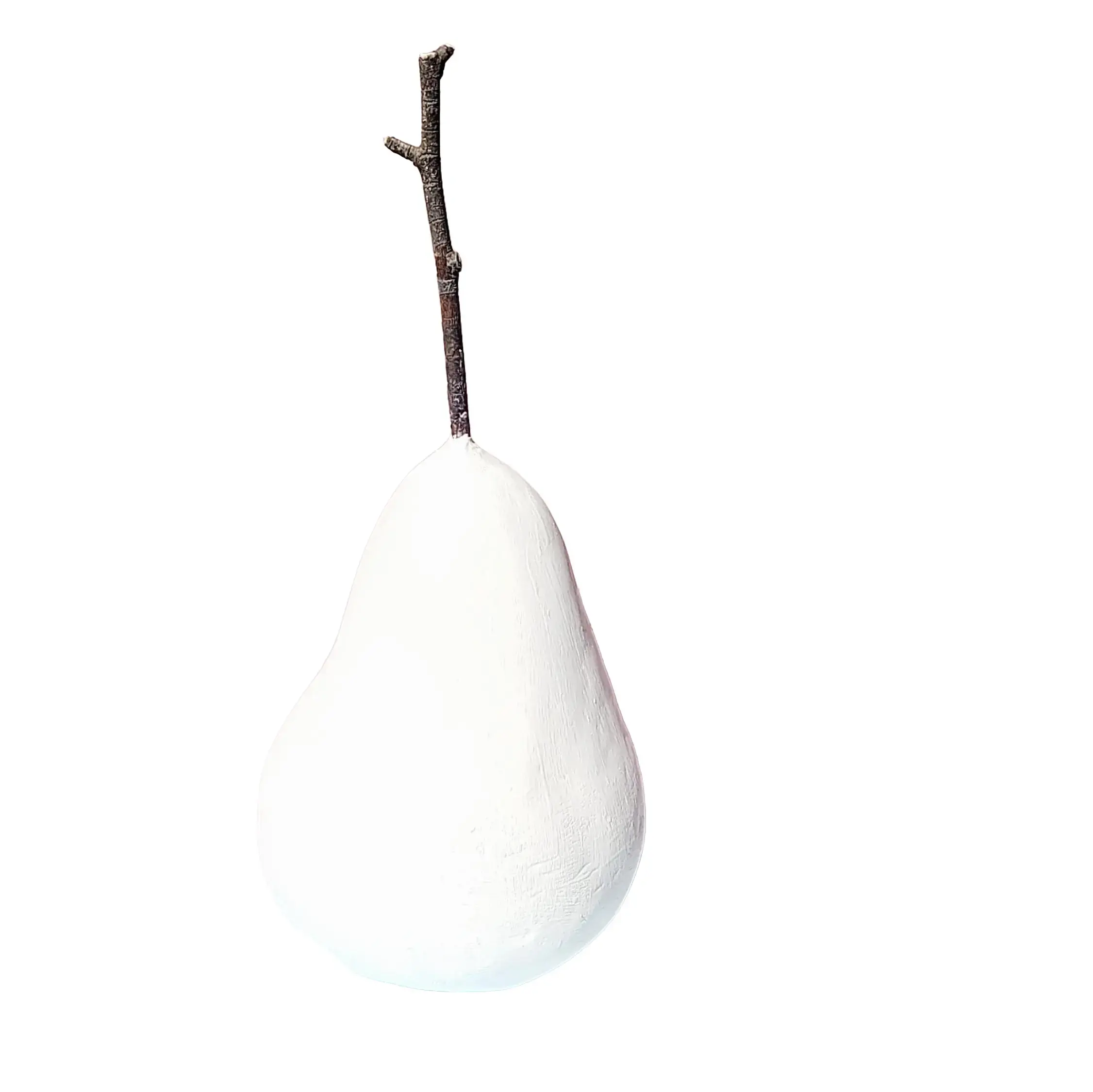 Paper Mache Pear Sculpture, Modern Sustainable Decor Art