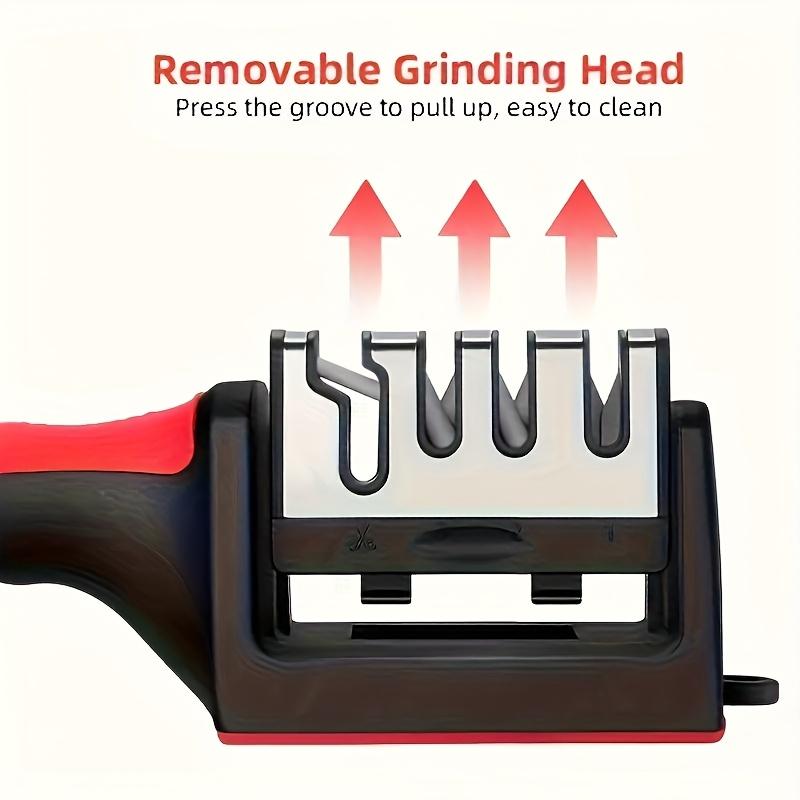 Level 4 Professional Knife Sharpener - Easy to manually sharpen tool, suitable for home use, easy to sharpen - High quality PP and TPR body, durable and long-lasting