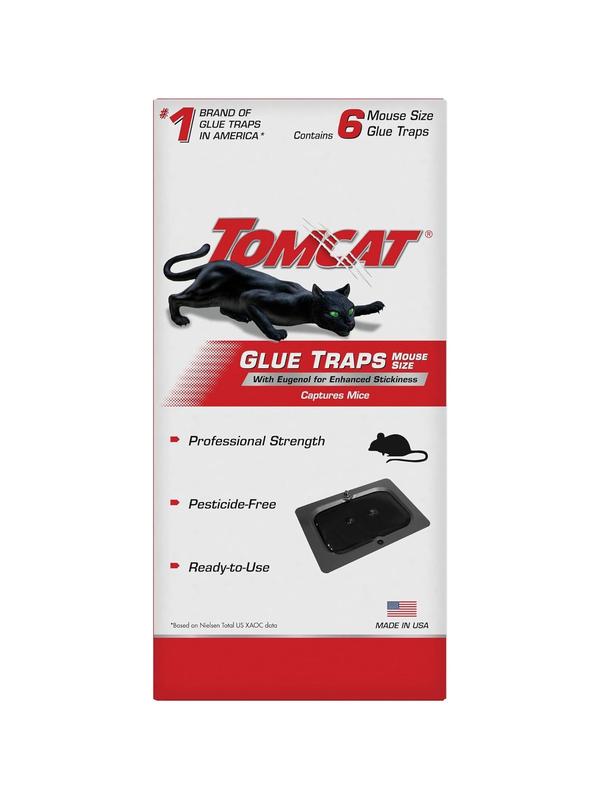 Tomcat Glue Traps Mouse Size with Eugenol for Enhanced Stickiness for Mice Cockroaches and Spiders 6 Traps US Made