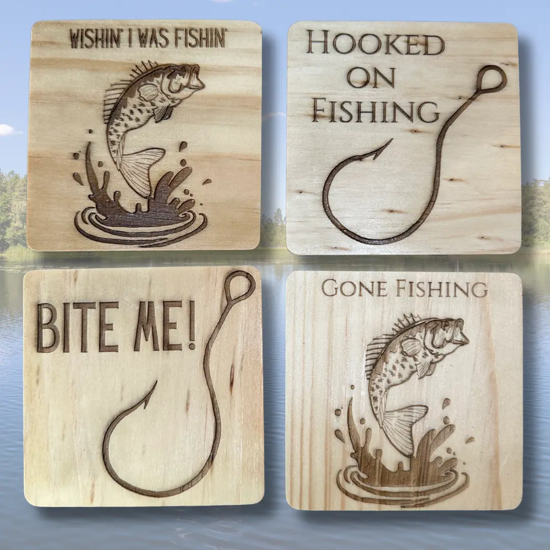 Fishing Coasters - Mika Goshien Designs