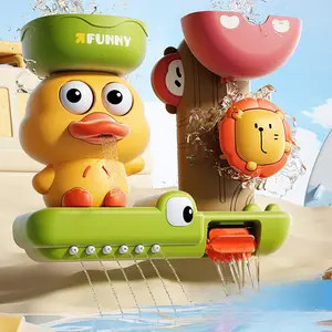 Infant and toddler water play toys, suction cups, spinning toys, yellow duck water wheels, bathroom shower heads, bath toys for boys and girls