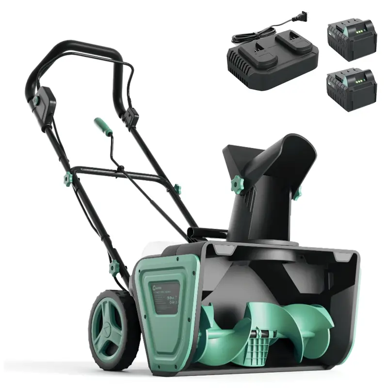20" Cordless Snow Blower, 23 ft Snow Throw, Tough for Driveways & Walkways | Brushless Motor, 180° Chute | w/ 2×4.0Ah Batteries, Charger & LED Lights