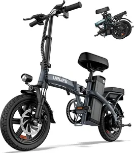 Electric Bike for Adults, 14" Folding Electric Bike, 500W Peak Motor, 48V 375Wh Removable Battery, 20MPH, 40 Miles Long Range, Mini E Bikes for Adults and Teens, UL 2849