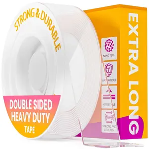 Heavy Duty Double Sided Tape -  Nano Double Sided Adhesive Tape 1.18 inch Wide Removable Wall Tape Sticky Poster Tape Decor Scrapbook Supplies Scrapbookig Strips 9.85ft