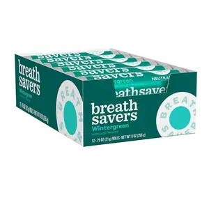 BREATH SAVERS Wintergreen Sugar Free Breath Mints Rolls, 0.75 oz (24 Count)