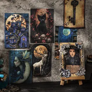 50 Sheets/bag Colorful Paper, Lightweight Material, Witch's Magic Book Series Decorative Scrapbooking Paper, DIY Origami Supplies, Halloween Decoration, Creative Craft Kit