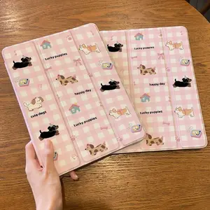 Retro Dachshund Flip Stand Pen Slot Anti-Fall for iPad Protective Case, , Suitable for iPad Air4th/Air5th 10.9inch 7/8/9th 10.2inch 5th/6th/Air1/Air2 9.7 Air3rd 10.5inch Pro 11inch 10th Generation mini6/7  For Tab S7/S8/S9FE+/S10+,A7/A8/A9+/S6 Lite