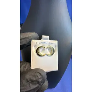 925 Sterling Half Moon CZ Ladies Earrings! CLOSEOUT !!!