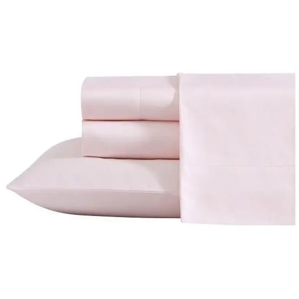 Laura Ashley Solid Pink Queen Sheet Set