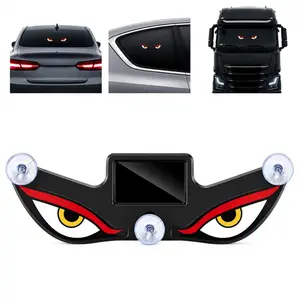 Car LED Wireless Solar Demon Light Triangle Window Decorative Hanging Ornament Neon Light Car Interior Ambient Light No Wiring Required LED Car Ambient Light Hanging Ornament Funny Hanging Ornament Decorative