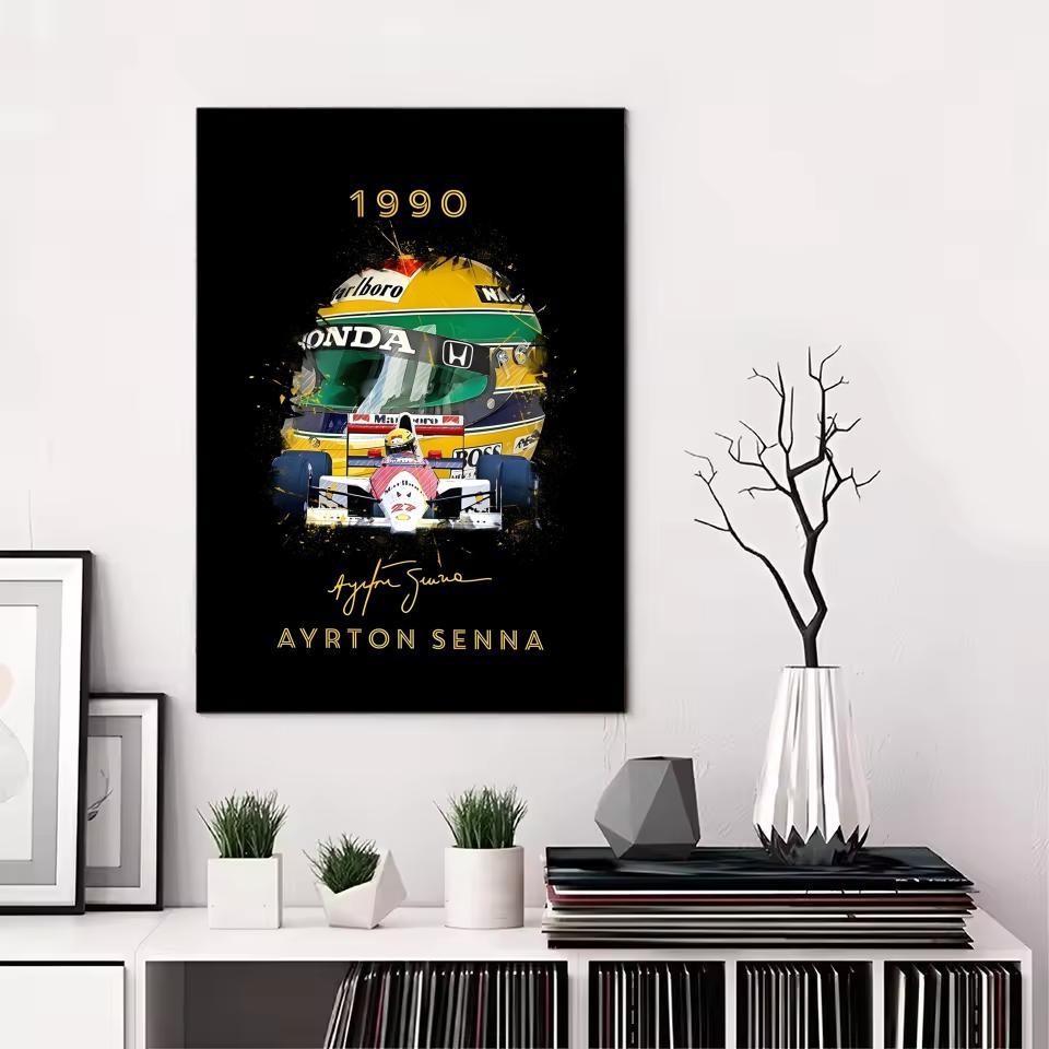 F1 A-Ayrton Senna Painting Calligraphy Canvas Poster: Crease Free Waterproof Durable All Space Wall Decor F1 A-Ayrton Senna Painting Calligraphy Canvas Poster: Crease Free Waterproof Durable All Space Wall Decor