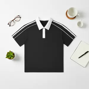 Contrast Collar Short-Sleeve Polo Shirt