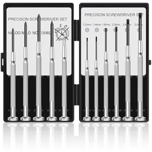11 Pcs Small Precision Screwdriver Set, Tiny Screwdriver Set, Mini Screw Driver Kit with Slotted and Phillips Heads, Ideal for Watch, Eyeglasses, Toys, Electronics, Computer Repair