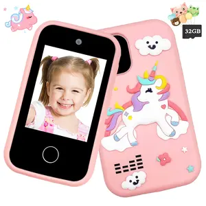 2.8 Inch Kids Smart Toy Phone with Dual Camera, Touch Screen Learning Phone, Unicorn Star Silicone Case + 32GB SD Card, Educational Games & ABC Phonics, Best Holiday Party Gift for Boys & Girls
