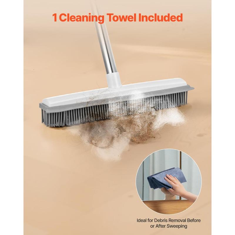 Pet Hair Removal Broom with 47.2in Adjustable Handle & Rubber Squeegee for Dog Cat Hair Removal on Couch Hardwood Floors TikTokShop Deal