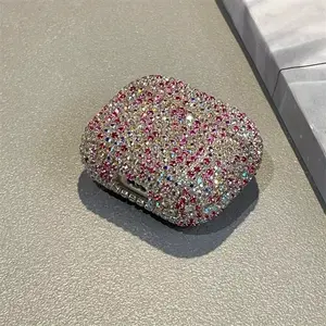 Luxury Rhinestone Decor Earphone Case, Anti-Drop Earphone Protector Cover, Earphone Protective Case Compatible with AirPods 4/pro2 Decoration, Earphone Accessory