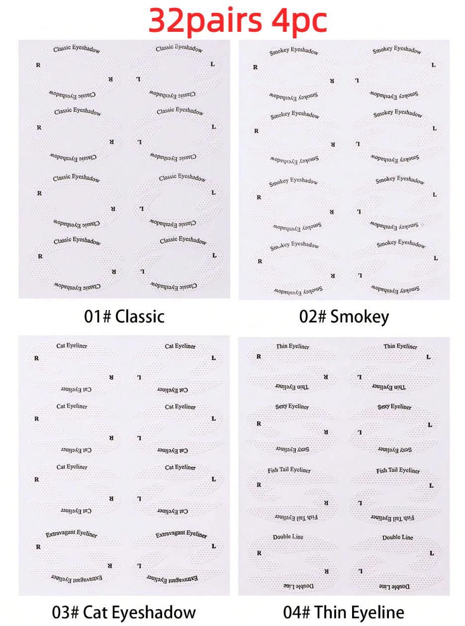 Eyeshadow Eyeliner Stencil Patches Reusable Eye Makeup Helper Stickers for Smoky Cat Eye Look