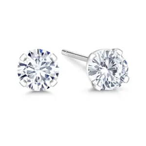 Gem Stone King 0.20 to 6 Cttw 14K Gold Lab Grown Diamond Stud Earrings | Gold Earrings For Women Men | E-F Color | VS1-VS2 Clarity