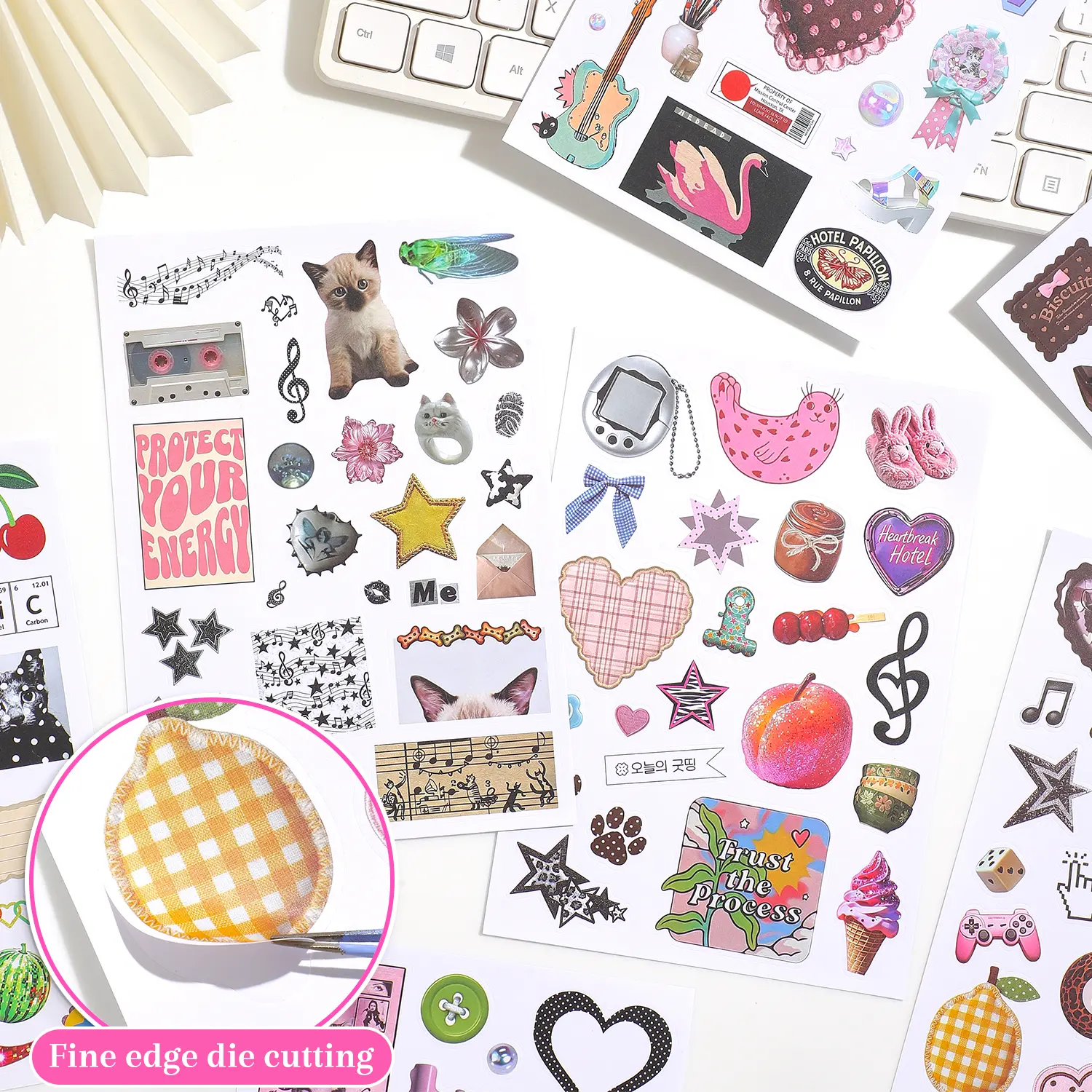 Unisex Scrapbooking Adhesive Decal Stickers Book for Creative Minds, 50 Sheets (14.8 x 21 cm/5.9 x 8.3 in), 1000+ Assorted Cute Stickers, Scrapbook Supplies, Crafts Decoration Gifting & Planner Accessories