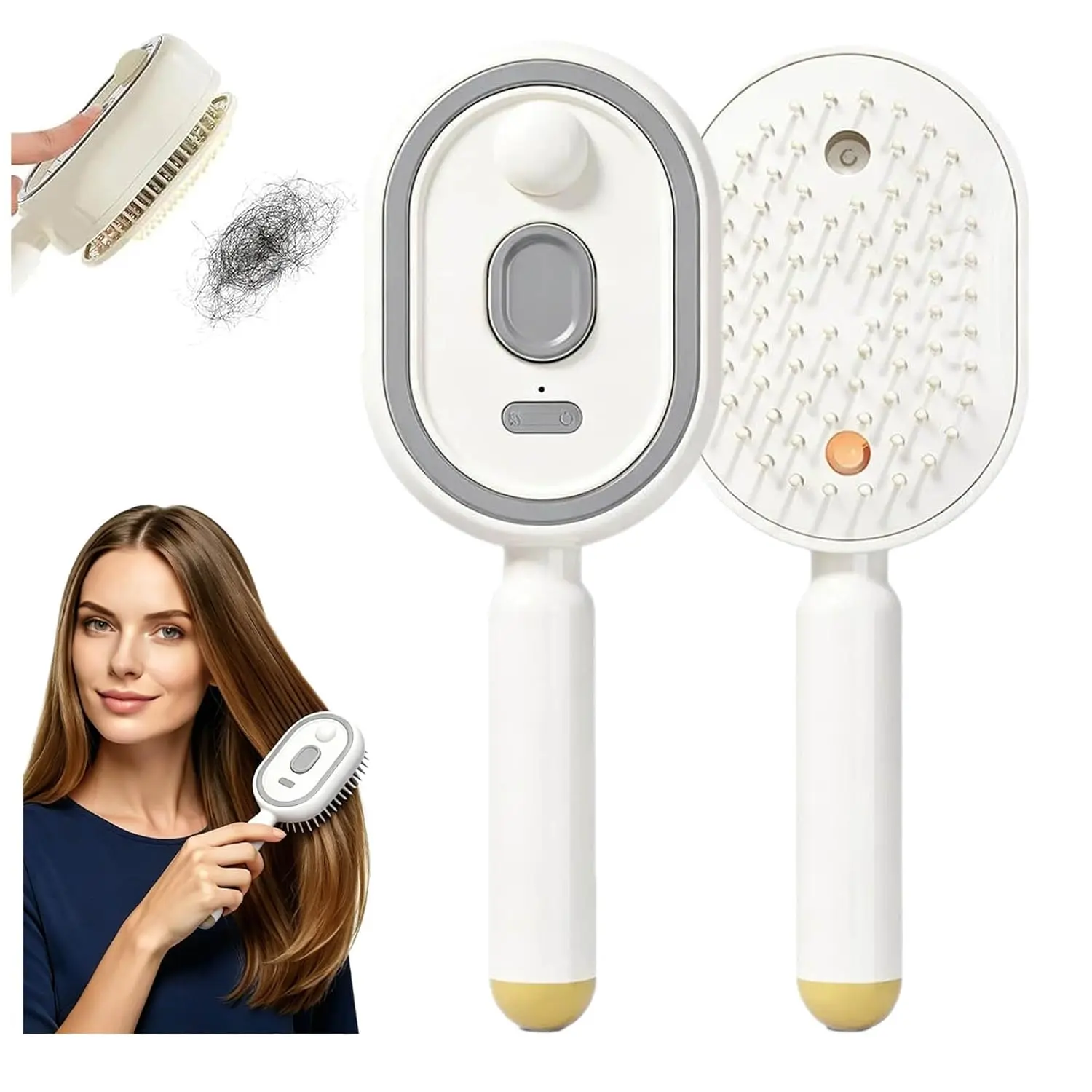 Electric Spray air Cushion Massage Comb, Electric Spray Air Cushion Brush, Self-Cleaning Anti-Tangle Hair Brush, Rechargeable Scalp Comb for Frizz Control, Smooth Shine & Daily Care