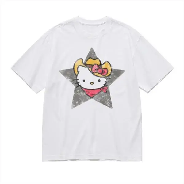Sanrio Hello Kitty T Shirt Cotton Oversized Casual Kawaii Graphic Tee Summer Essential Top