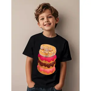 Python Snake Reptile on Doughnuts |   Herpetologists Novelty Aesthetic Graphic Kid T-Shirt |   Cute Kid T Shirts, Street Style Tops, Casual All-season Tees for Kid (3-13Y)