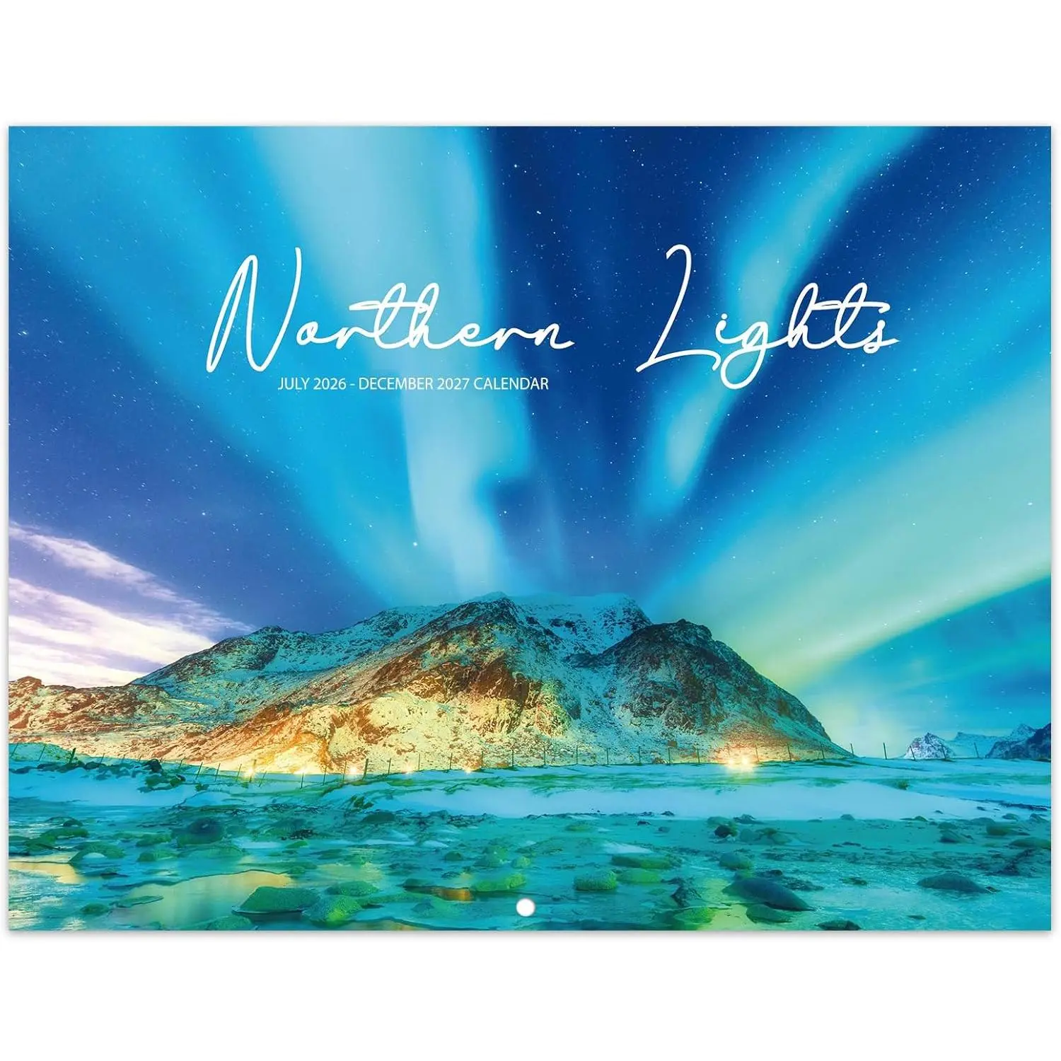 2026-2027 Wall Calendar - Calendar 2026-2027, JUL 2026 - DEC 2027, 8.5" x 11", Calendars 26-27, 18 Months Calendar with Unruled Blocks (1.5" x 1.4") + Thick Paper - Northern lights
