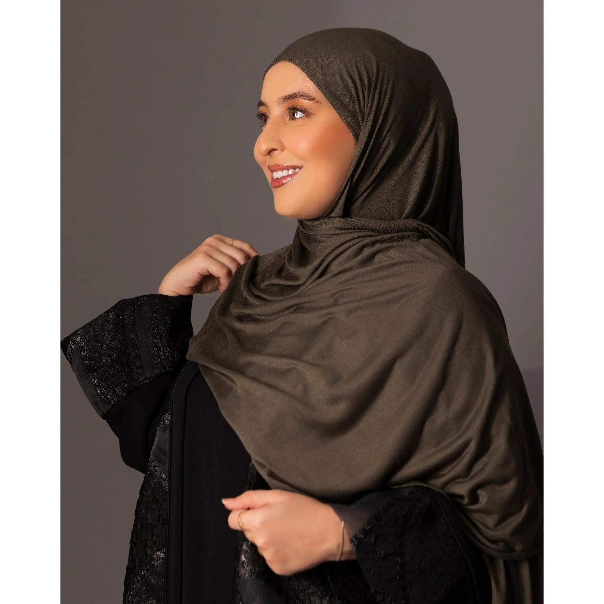 Premium Jersey Hijab - Taupe Green