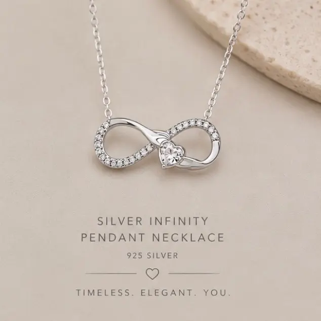 Silver Infiniti Pendant Necklace