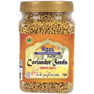 Rani Coriander (Dhania) Seeds Whole, Indian Spice 17.5oz (500g) ~ All Natural ~ Gluten Free Ingredients | NON-GMO | Kosher | Vegan | Indian Origin