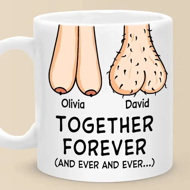 Personalized Together Forever Couple Mug, Custom Name Coffee Mug for Couples, Romantic His and Hers Mug Gift