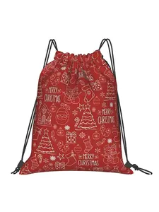 Christmas Backpack with Drawstring Closure, & Snowflake Design, Durable for Gym, School, Travel, Perfect Gift