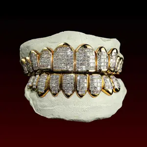 GBT Princess Cut Invisible Set Custom Moissanite Grillz - Luxurious and Eye-Catching Design