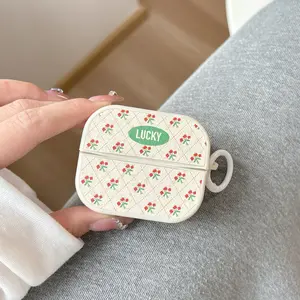 For Samsung Galaxy Buds 3/Buds 3 Pro Case Flower Printed Floral Leather Earphone Protective Case Designed For Girls With White or Black Hook Earphone Accessories