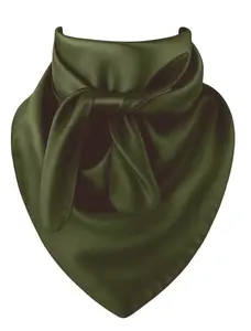 Olive Green Wild Rag Scarf 35x35 Satin Western Cowgirl Cowboy Bandana