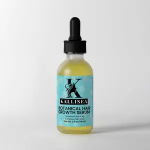 Kallisea Botanical Hair Growth Serum - Rosemary & Ginger Root Scalp Treatment with Densidyl Spirulina & Vitamin E - Lightweight Leave-In Formula for Fuller Healthier Hair - 2 fl oz Haircare Blend