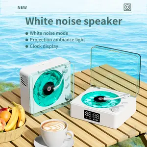 Portable White Noise Sleep Audio Speaker for Smartphones & Mobile Devices, 4 Nature Sounds (Starry Wave, Bird), RGB Water Ripple Lights, Bluetooth, TF/AUX, Battery-Powered Rechargeable Built-In Charger Portable Speaker for Better Sleep, Smartphone