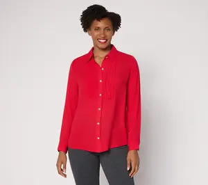 Joan Rivers Pintuck Long Sleeve Blouse with Sparkle Blouse
