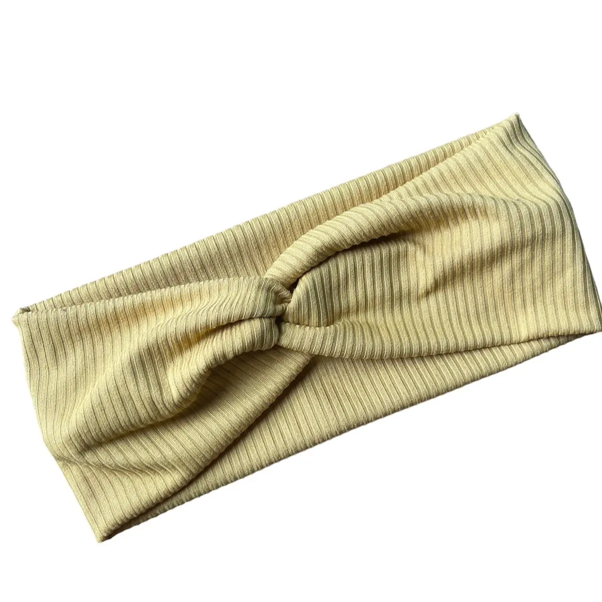 Mustard Yellow Ribbed Adult Stretchy Headband