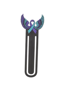 Winged Ribbon Bookmark - Durable 3D Printed - Dual Use Design - Perfect for Journals & Gifting - Mental Health Awareness Semicolon Symbol