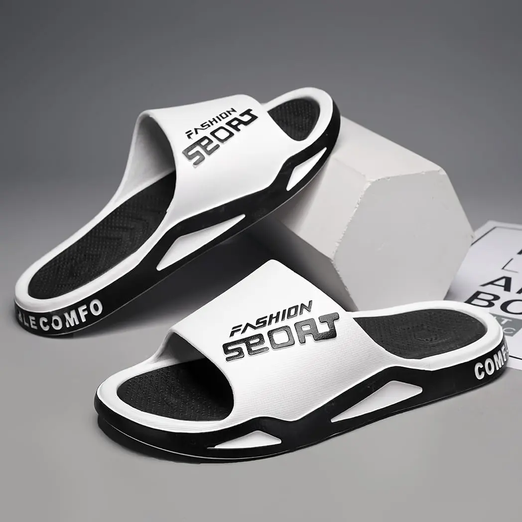 Men’s Soft Slide Slippers – Open Toe Non-Slip Casual Sandals for Indoor & Outdoor Wear, Beach, Shower, Home Comfort Summer Essentials