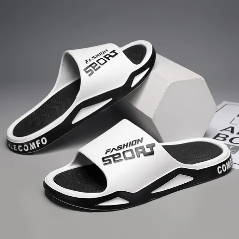 Men’s Soft Slide Slippers – Open Toe Non-Slip Casual Sandals for Indoor & Outdoor Wear, Beach, Shower, Home Comfort Summer Essentials